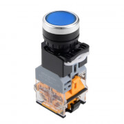 Кнопка без фиксации LA38-11DT (синий)