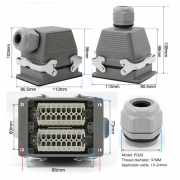 Промышленный разъем HDC-HE-032-1 32 пин 16A